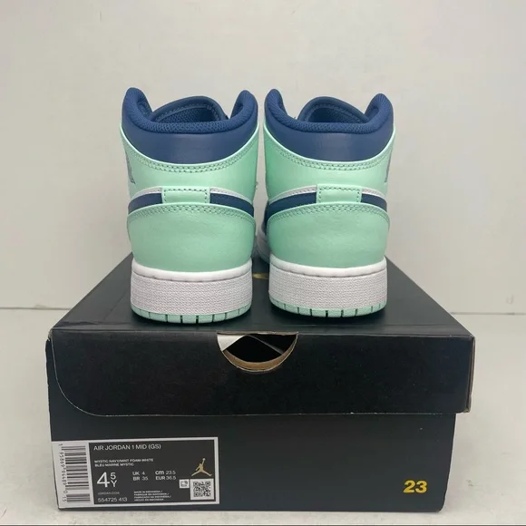 Nike Air Jordan 1 Retro Mid GS “Blue Mint” NEW 2022 - Picture 4 of 4